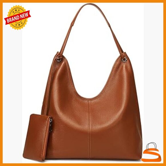 Handbags - Large Genuine Leather Hobo Shoulder Bag for Work and Everyday Use